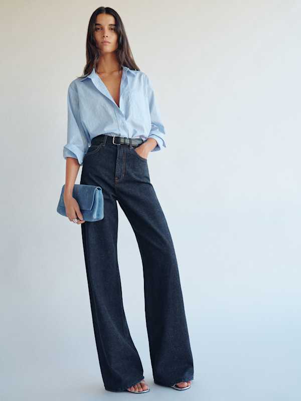 Cary High Rise Slouchy Wide Leg Jeans - Ondine